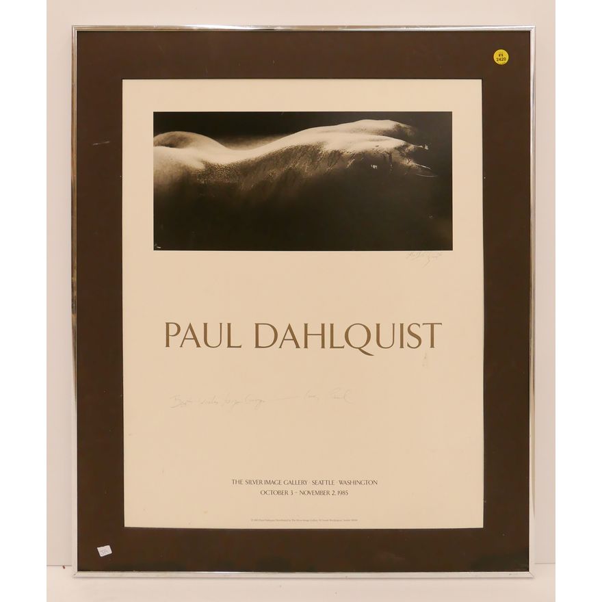 Paul Dahlquist Signed 1985 Exhibition Poster. 27x23'' Framed