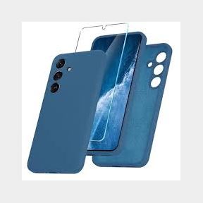 Cover For Samsung A35 - Silicone Cover With 9H Glass for Samsung Galaxy A35 - Navy Blue - Galaxy A35 -- 51745/26272