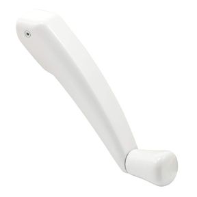 WINDOW OPERATOR FOLDING CRANK HANDLE, 11/32 IN. BORE, WHITE ENAMEL FINISH, LOW-PROFILE