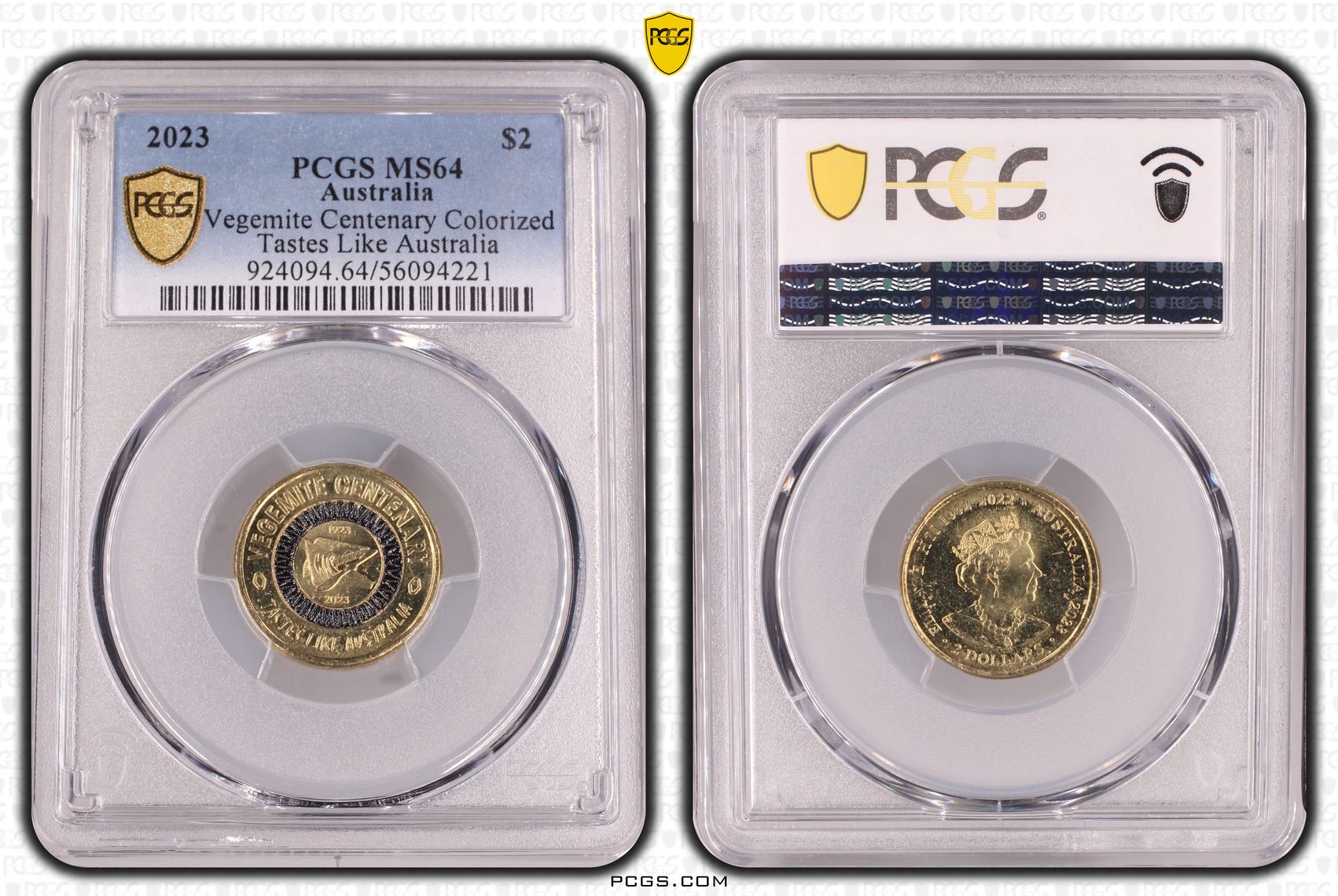 Vegemite Centenary Colorized Tastes Like Australia, Two Dollar, 2023, PCGS MS64