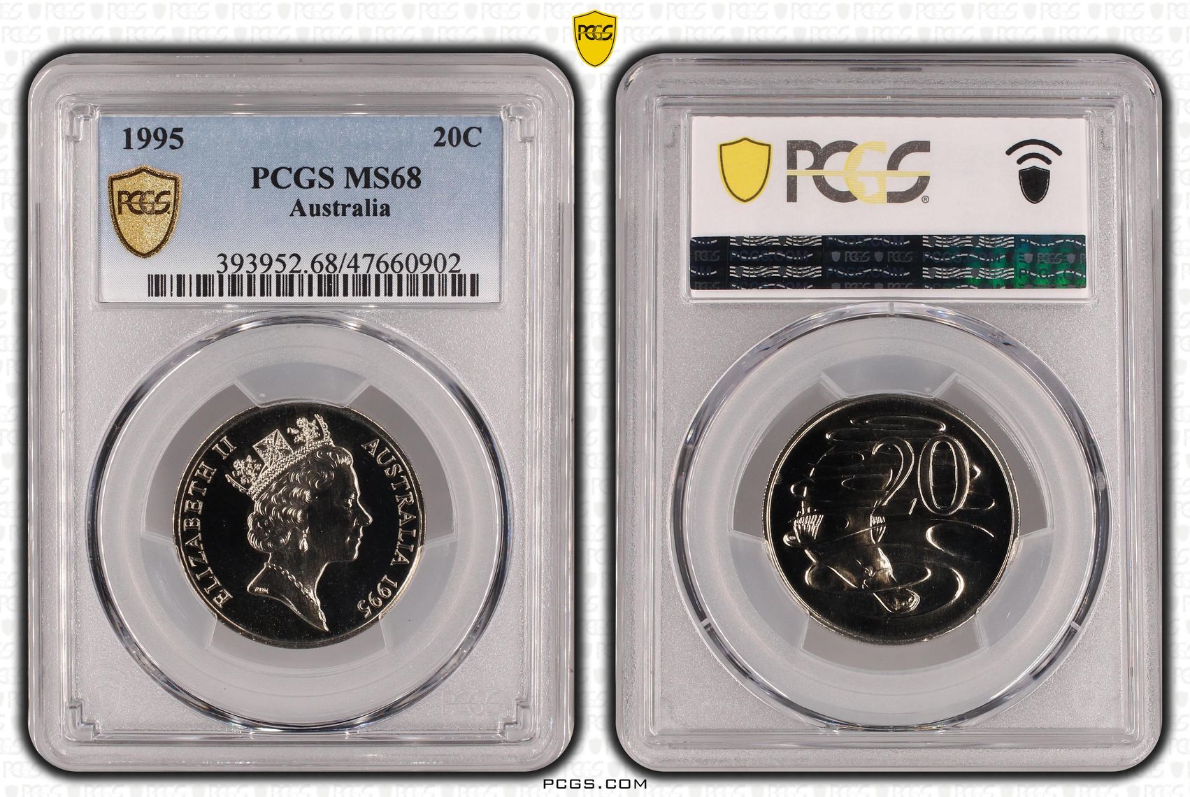 Elizabeth II, Twenty Cent, 1995, PCGS MS68