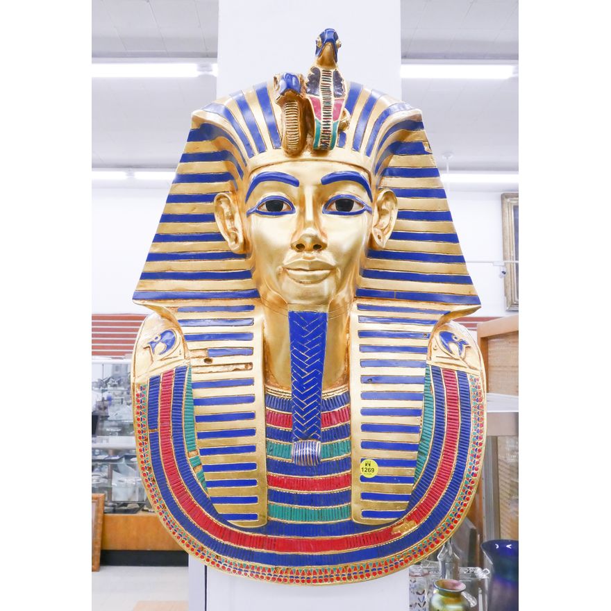 Life Size King Tut Cast Burial Mask Plaque- 21x16''