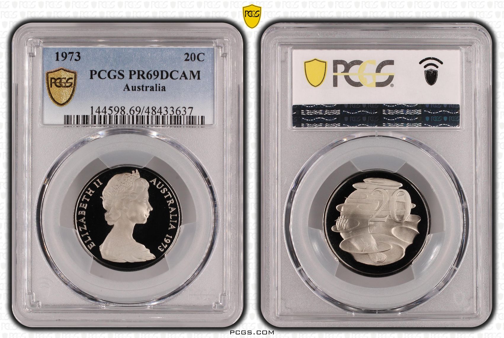 Elizabeth II, Twenty Cent, 1973, PCGS PR69DCAM
