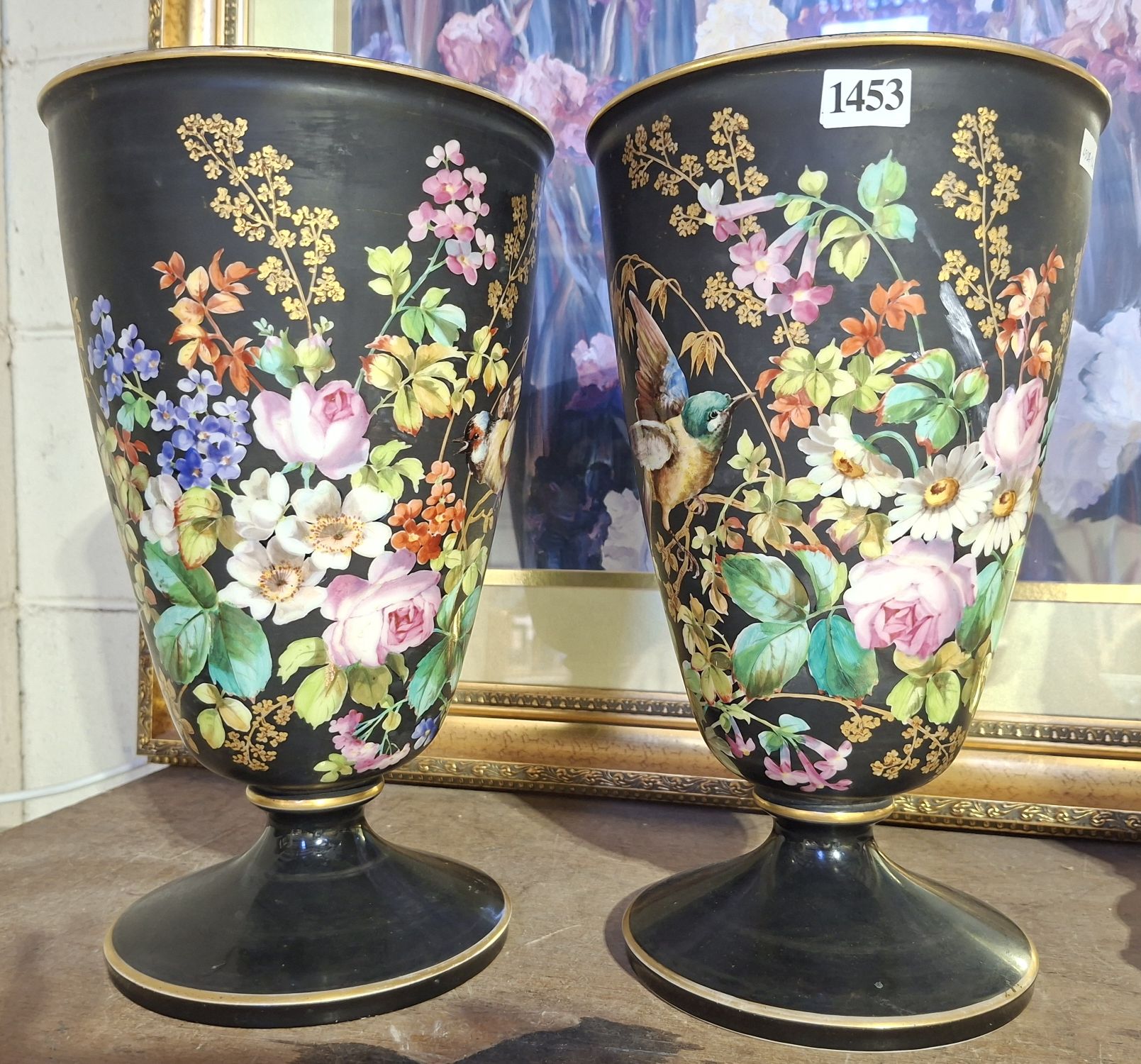 A Pair Of Antique Mantle Vases