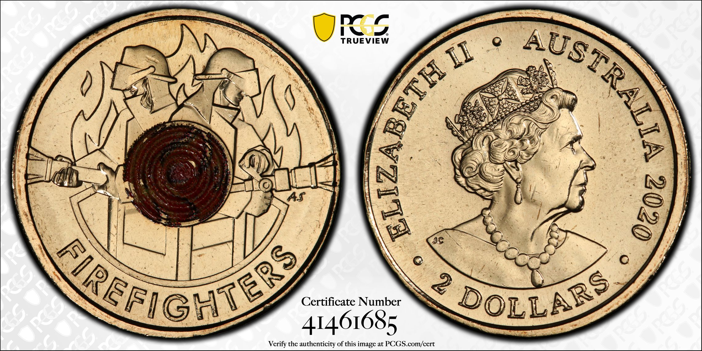 Firefighters Colourised, Two Dollar, 2020, PCGS MS66