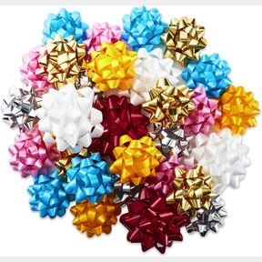 HALLMARK GIFT BOW ASSORTMENT (30, 2 SIZES) RED, WHITE, PINK, BLUE, YELLOW, SILVER, GOLD FOR CHRISTMAS, HANUKKAH, BIRTHDAYS, WEDDIN
