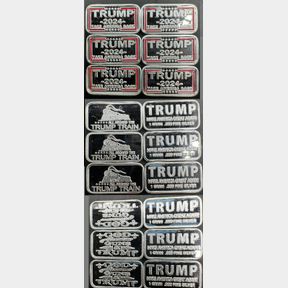 (12) 1 GRAM .999 FINE RANDOM TRUMP SILVER BARS **