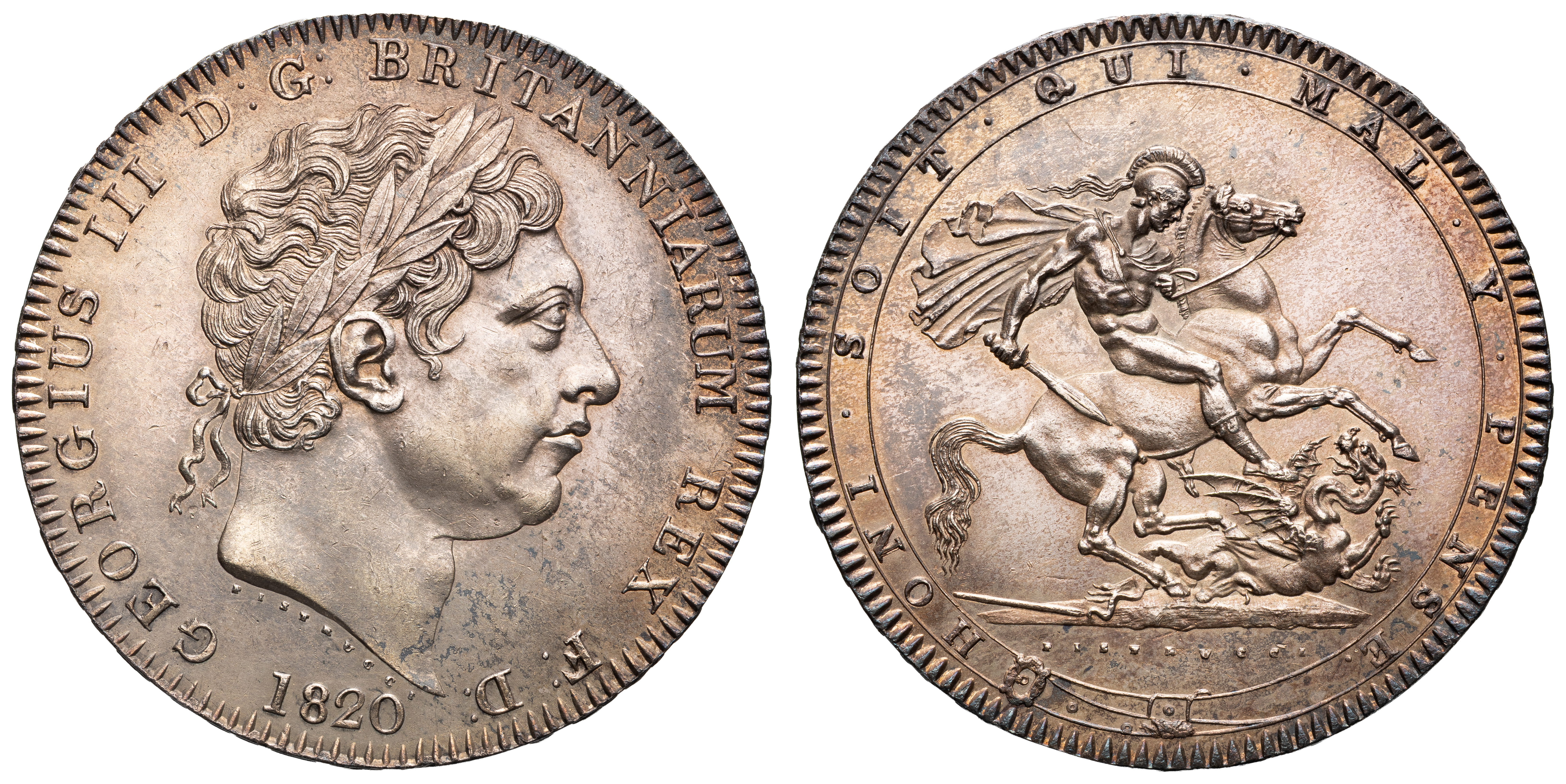 Great Britain, George II, Crown, 1820, Virtually UNC