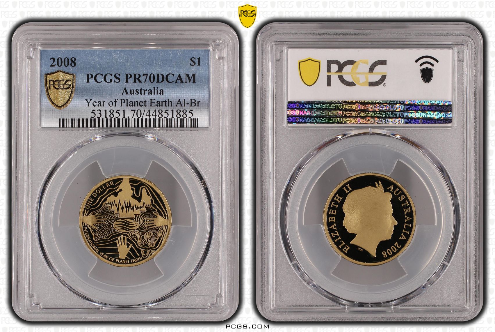 Year of Planet Earth Al-Br, One Dollar, 2008, PCGS PR70DCAM