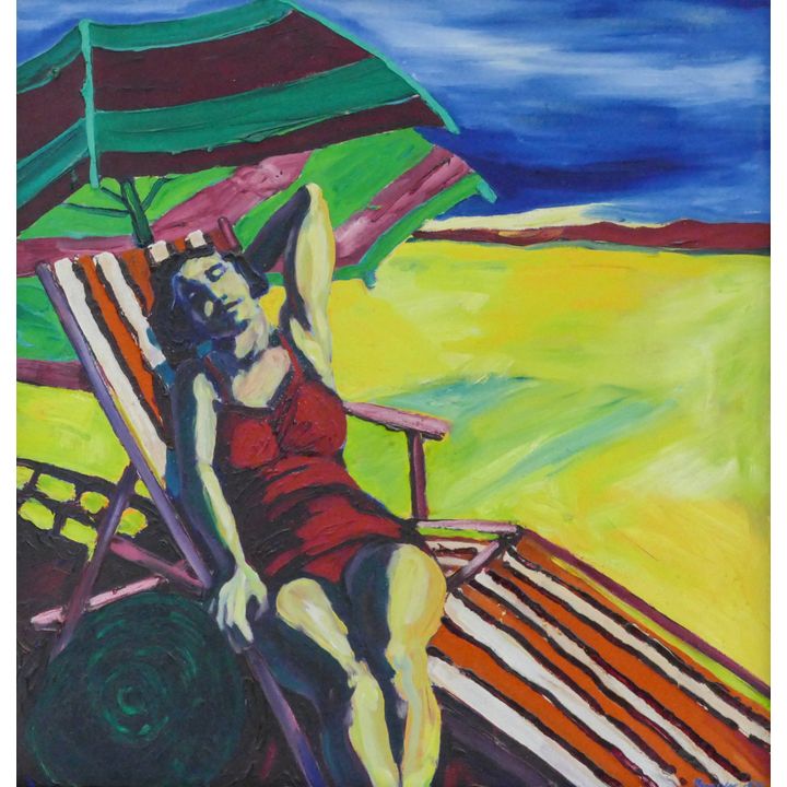 Melinda Thorsnes ''Beach Day'' 1979 Oil on Canvas