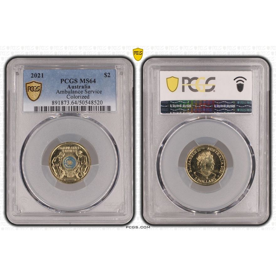Ambulance Service - Colorized, Two Dollar, 2021, PCGS MS64
