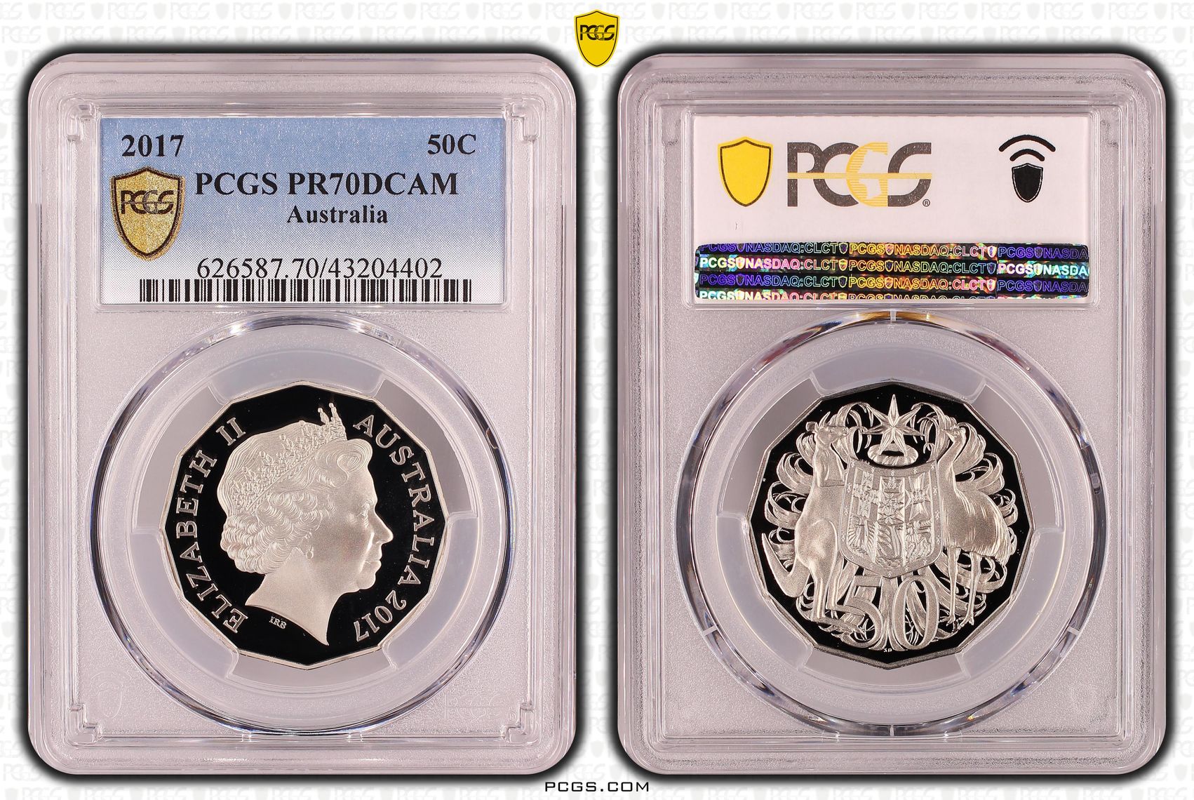 2017 Australia Fifty Cent, 50c PCGS - PR70DCAM POP 68/0 -402