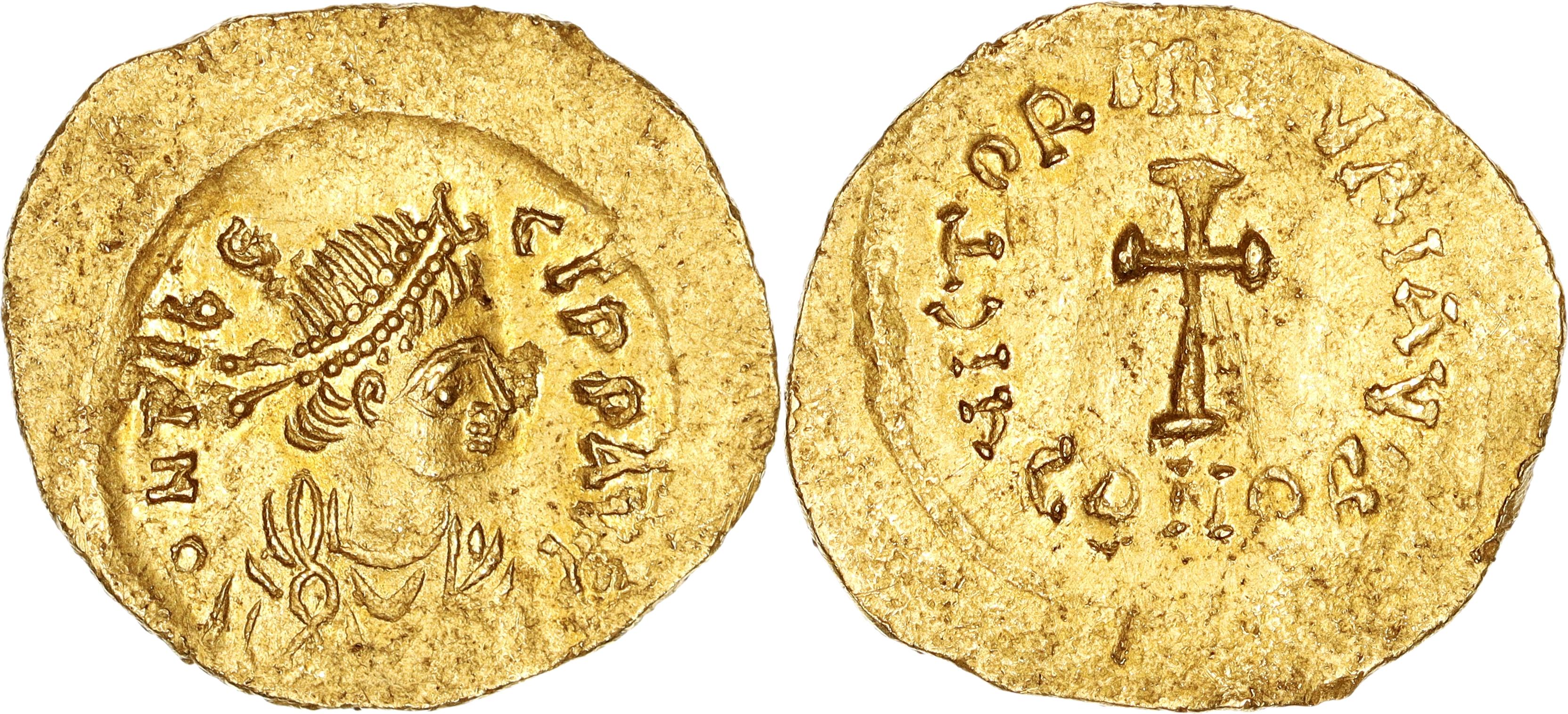 Byzantine Empire, Maurice Tiberius, Gold Tremissis, 582-602 AD, gVF