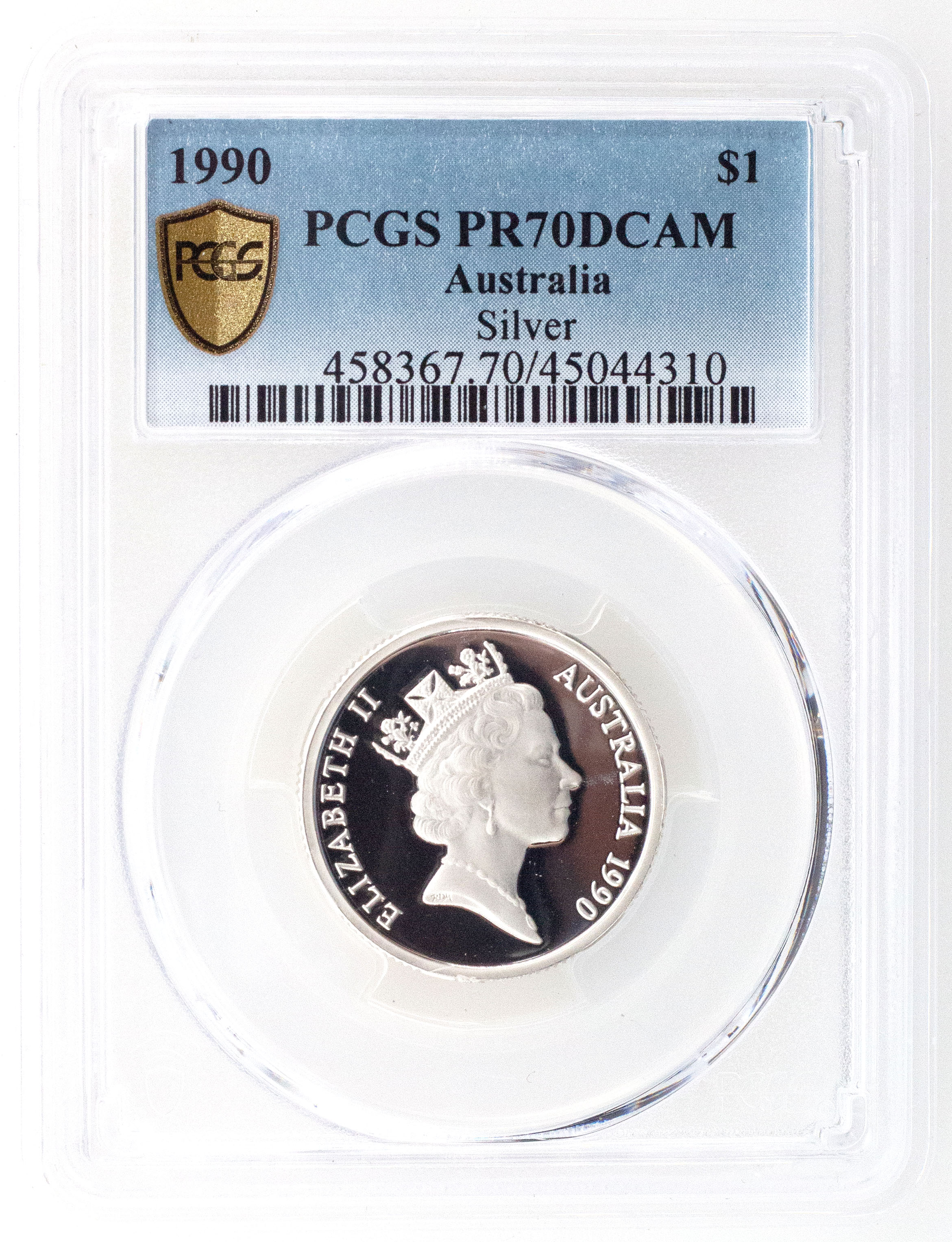 1990 Australia One Dollar, $1 Silver Silver PCGS - PR70DCAM POP 31/0 -310