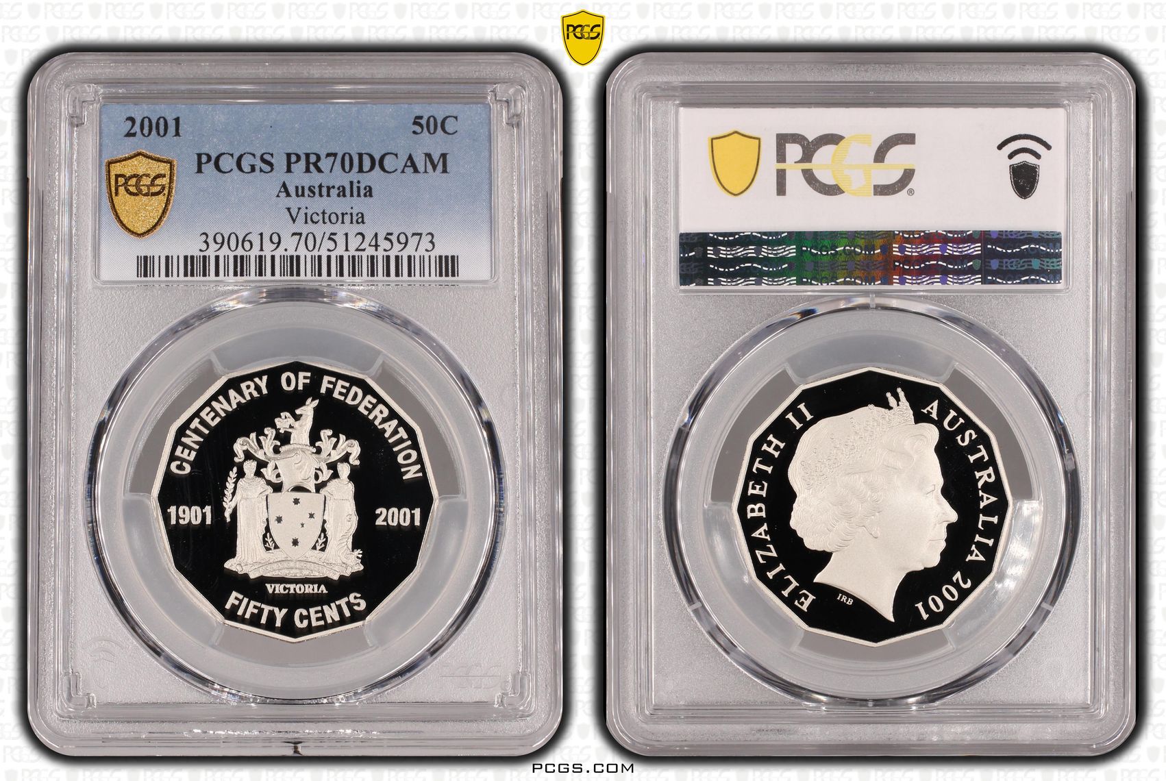 Victoria, Fifty Cent, 2001, PCGS PR70DCAM
