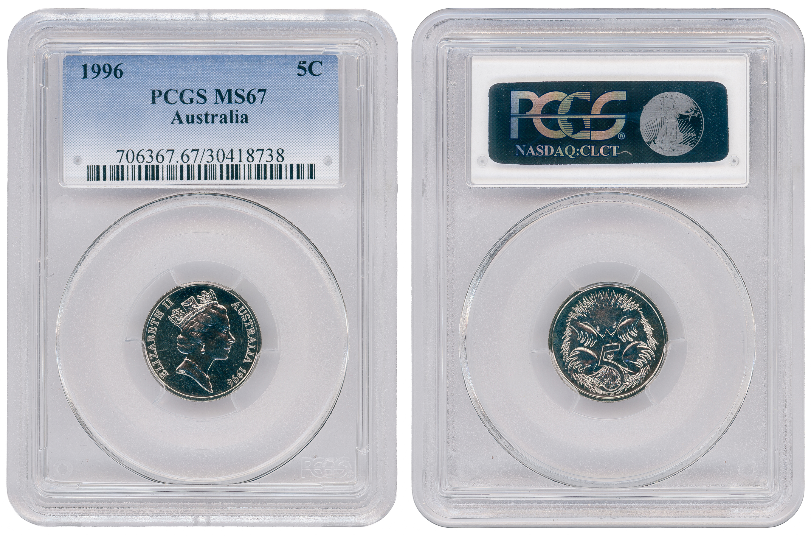 Five Cent, 1996, PCGS MS67