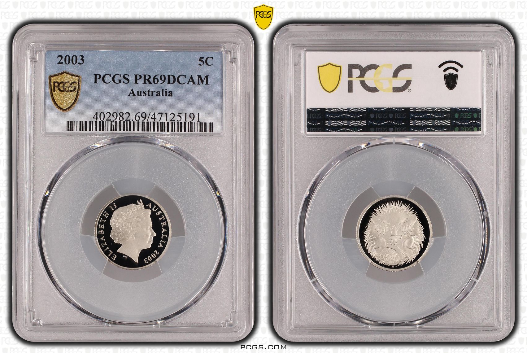Elizabeth II, Five Cent, 2003, PCGS PR69DCAM