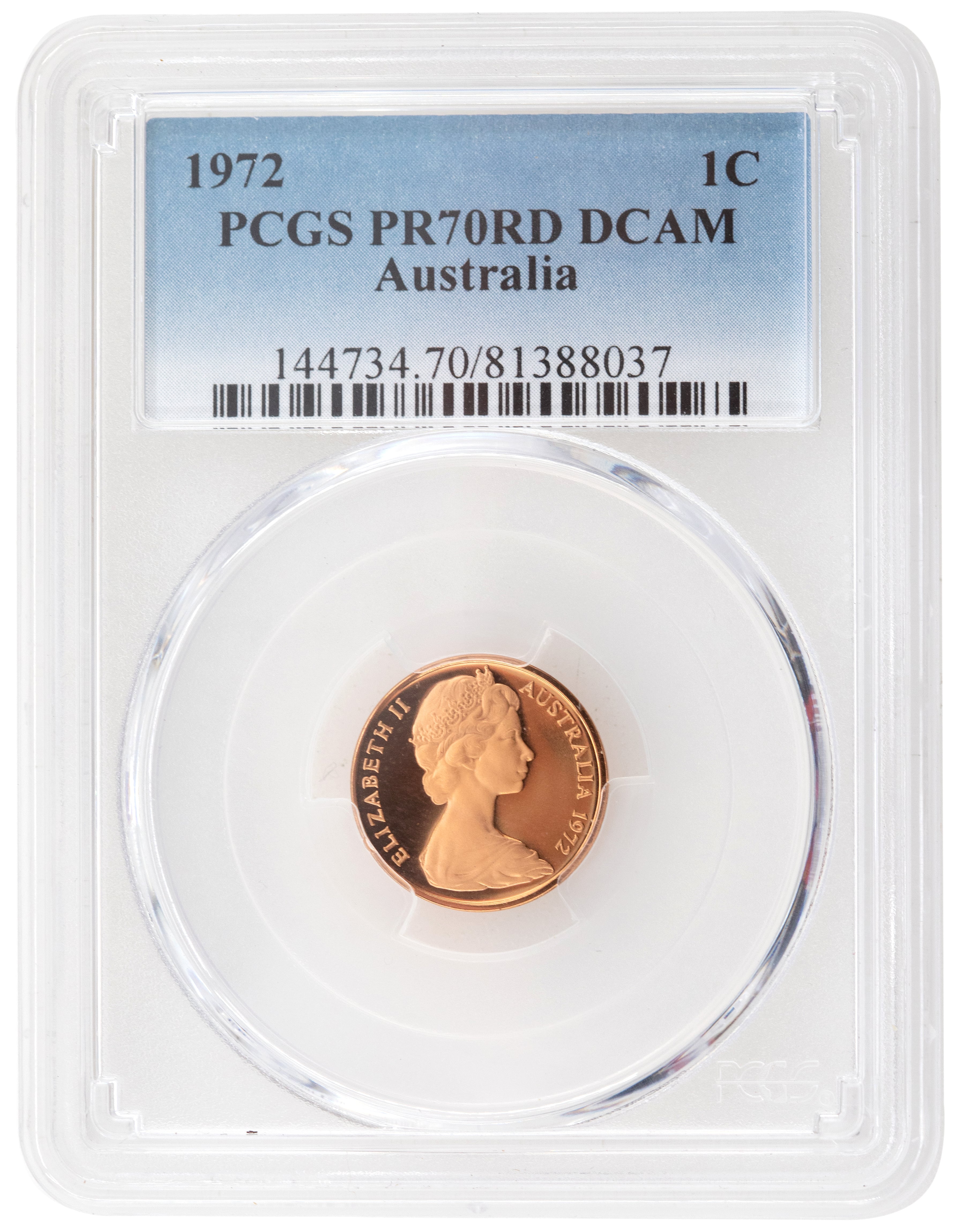 3 · 1972 Australia One Cent, 1c PCGS - PR70DCAM POP 4/0 -037