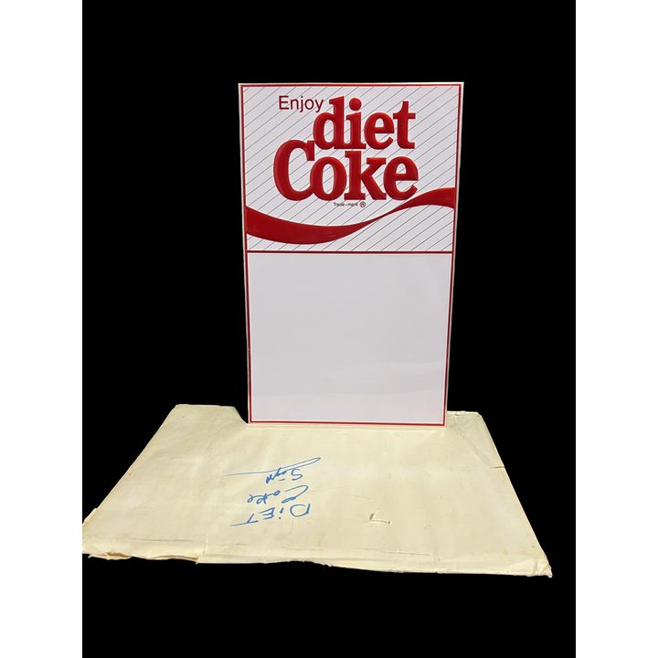 NOS Enjoy Diet Coca Cola Coke Tin Metal Menu Board Soda Sign