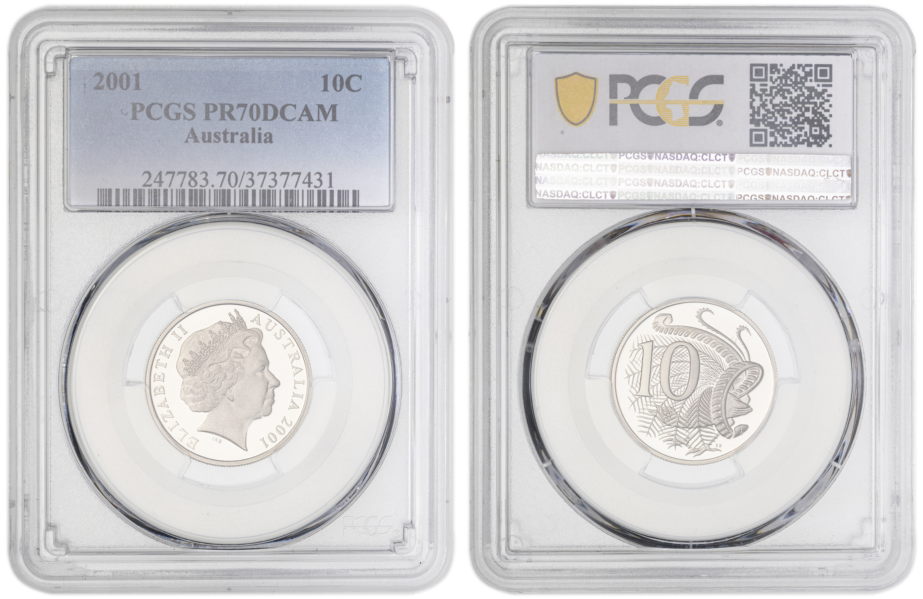 Ten Cent, 2001, Pcgs Pr70dcam