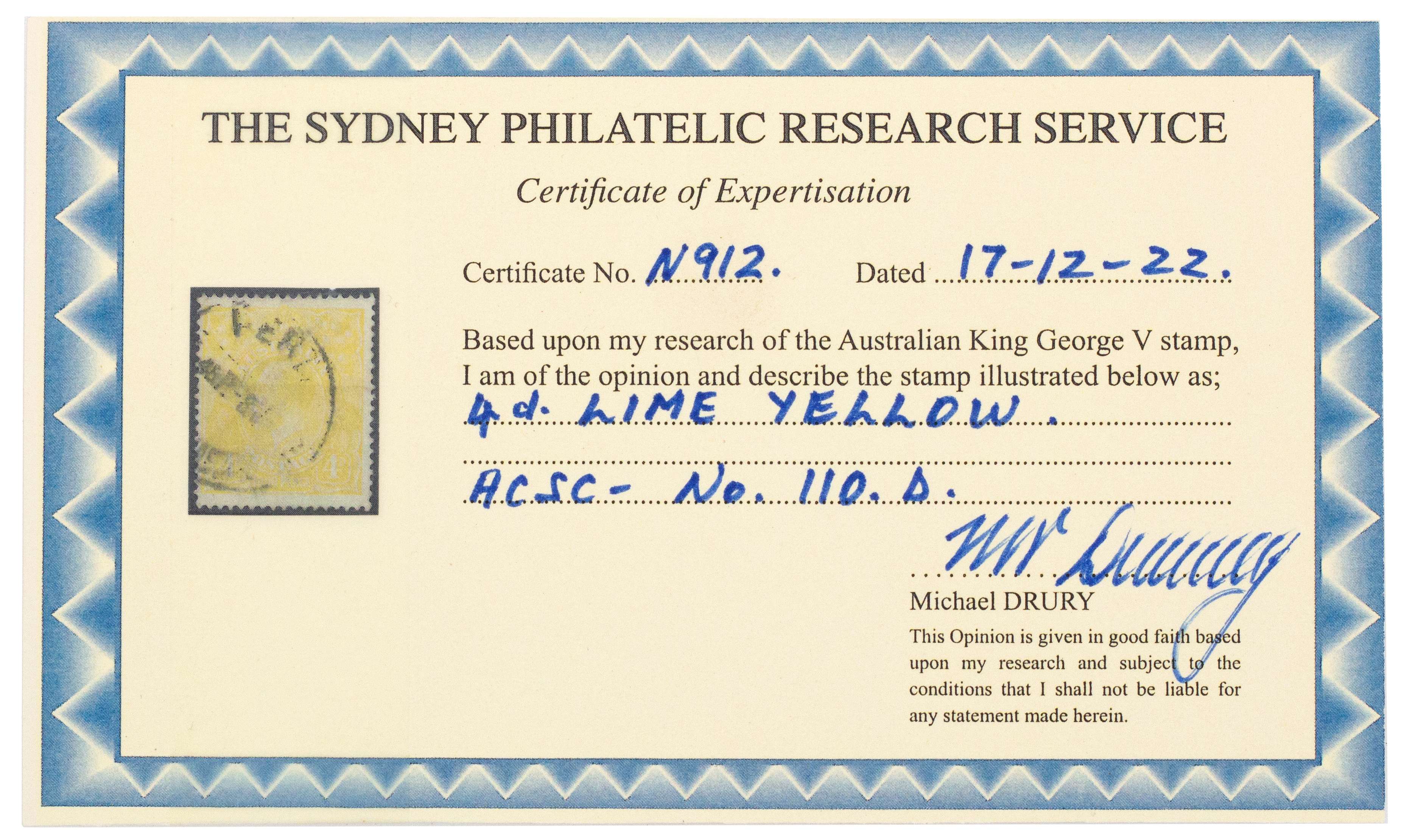 12 · Fourpence Yellow, 1916, Good