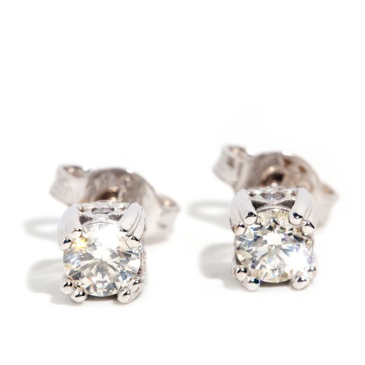 0.48 Carat Round Brilliant Cut Diamond Earrings