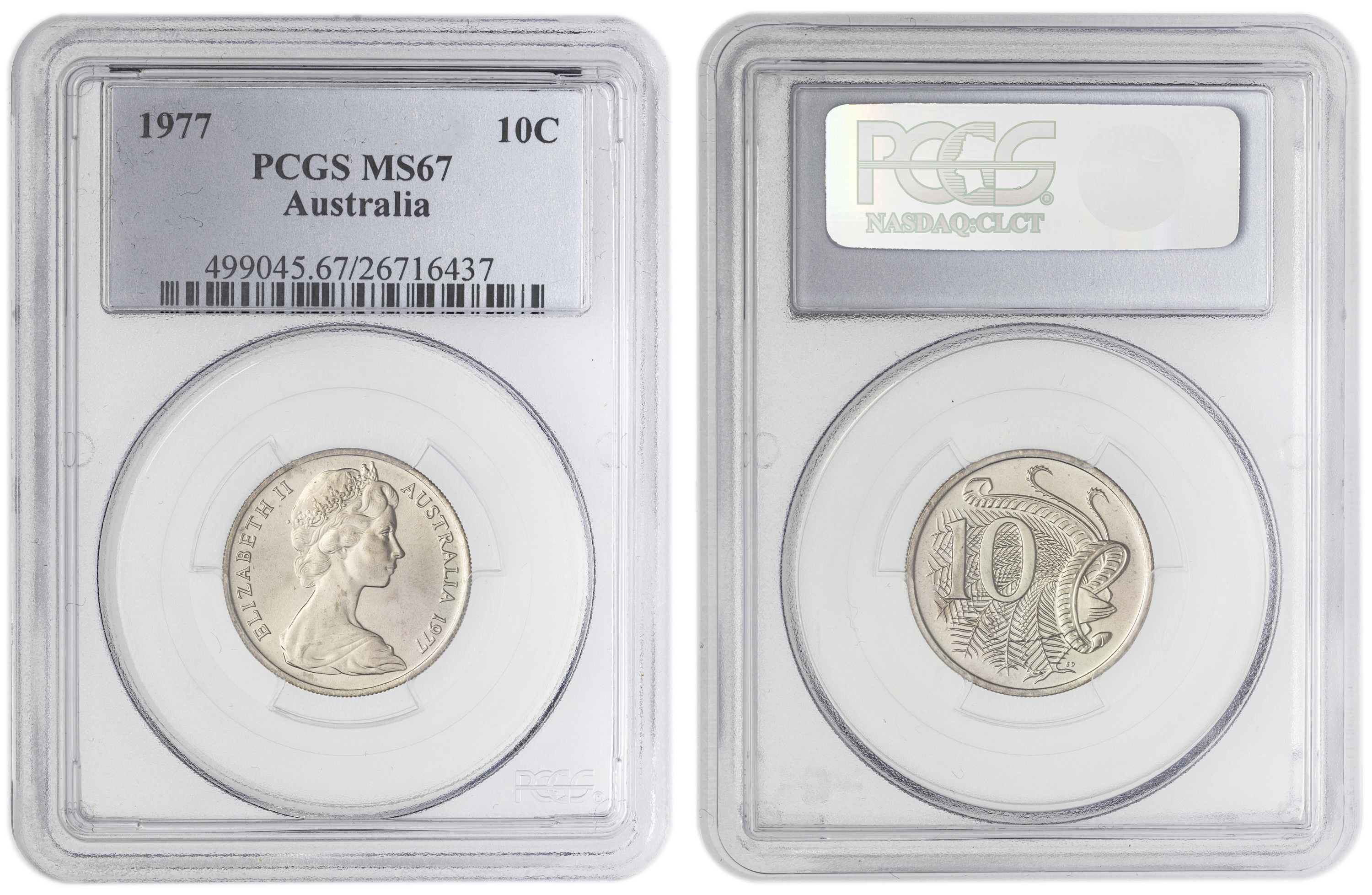 , Ten Cent, 1977, PCGS MS67