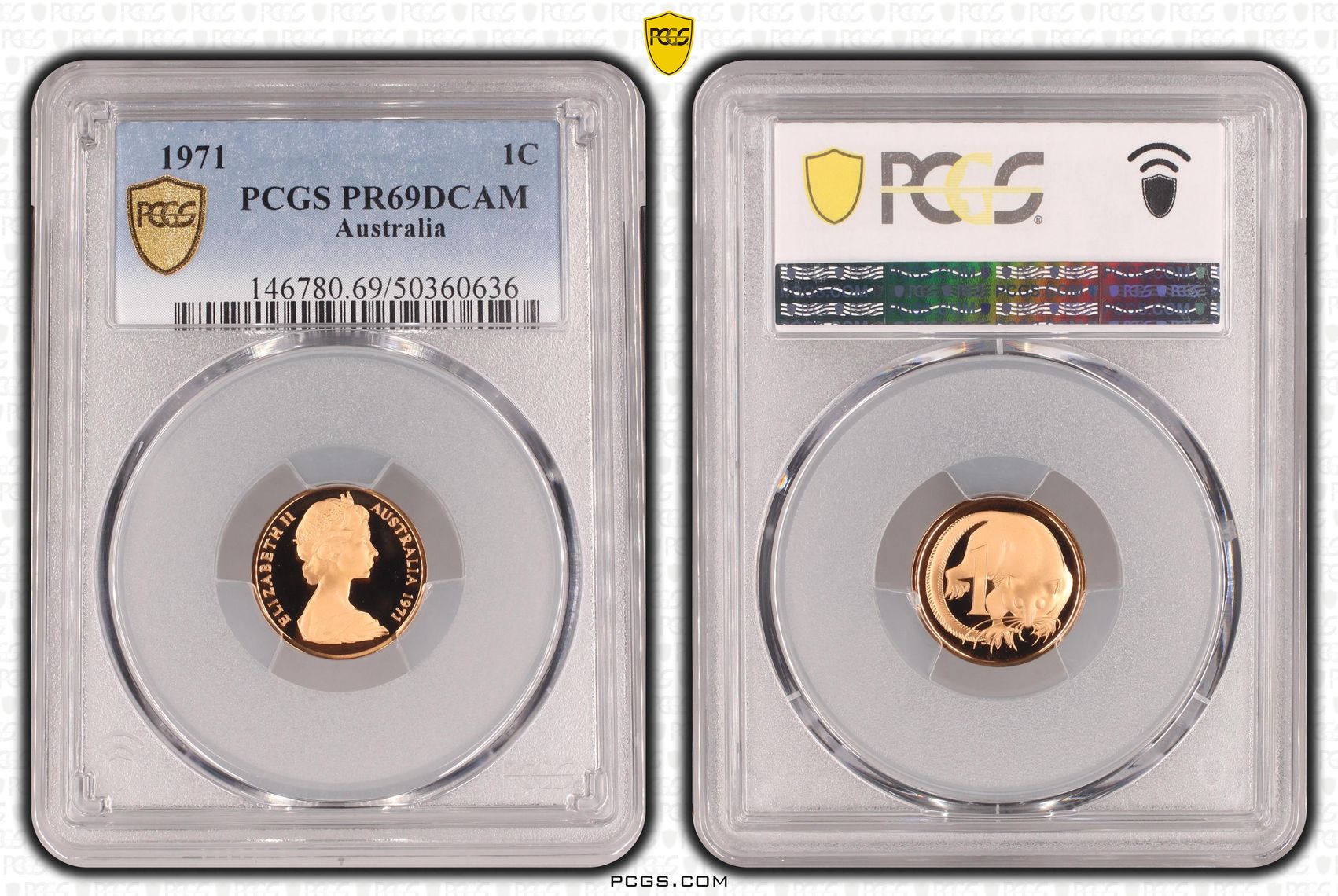, One Cent, 1971, Pcgs Pr69dcam
