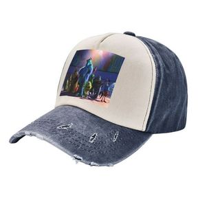 ONE SIZE MONSTERS UNIVERSITY BASEBALL CAPS SPORTS CAP BREATHABLE ADJUSTABLE UV PROTECTION SMALL FACE EFFECT UNISEX NAVY BLUE