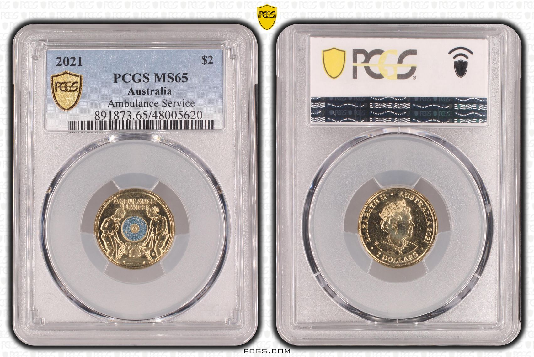 Ambulance Service - Colorized, Two Dollar, 2021, PCGS MS65