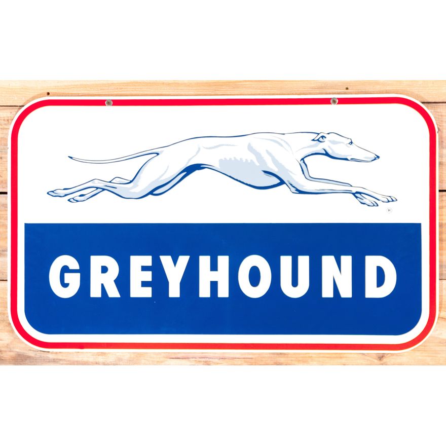 Greyhound (Bus) & Logo Double Sided Porcelain Sign TAC 9.5
