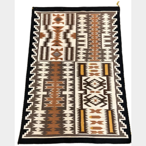 Unique Four Panel Two Grey Hills Navajo Textile
