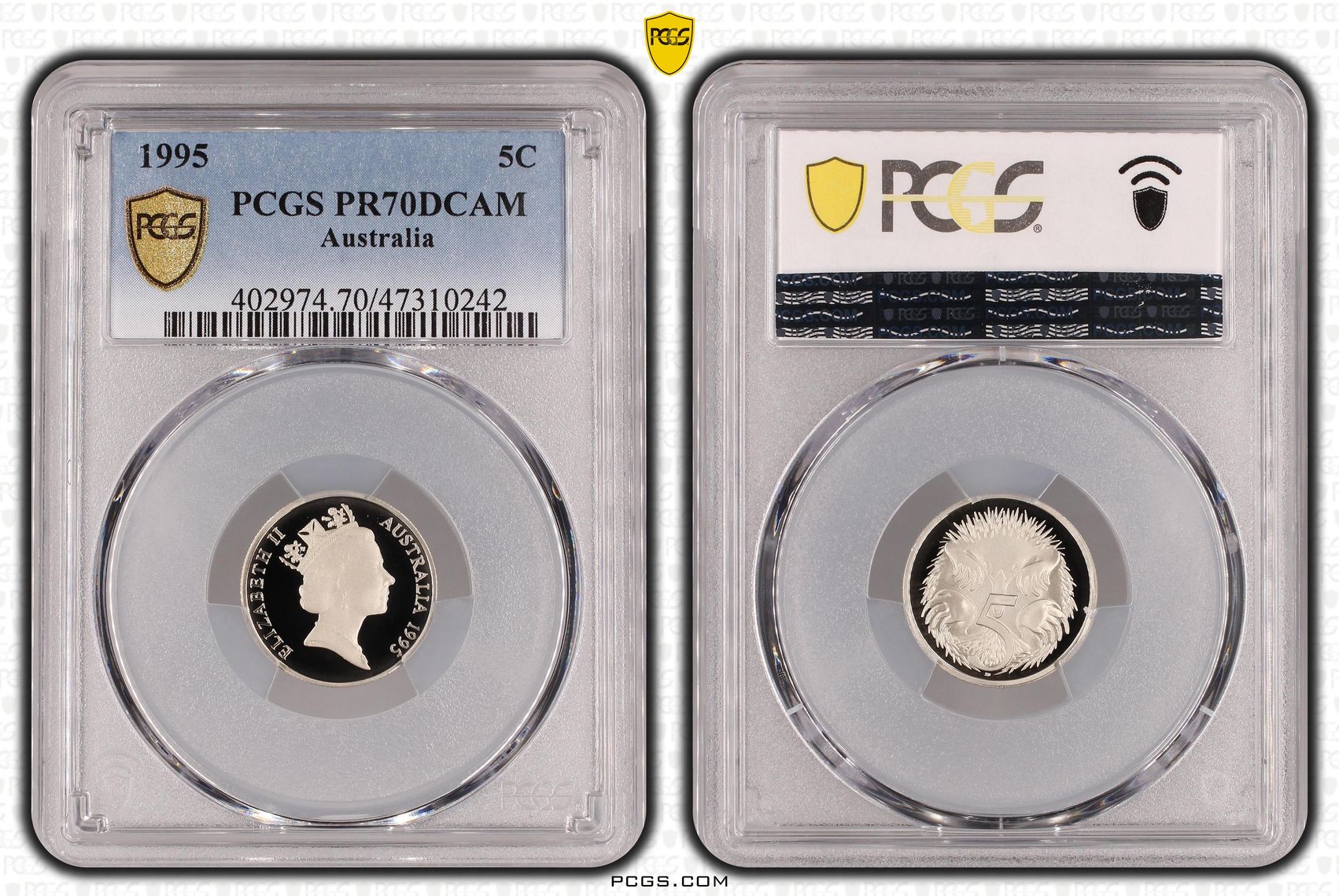 Elizabeth II, Five Cent, 1995, PCGS PR70DCAM