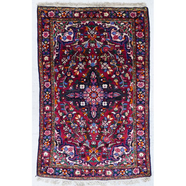 Semi-Antique Persian Floral Rug- 3'6'' x 5'8''