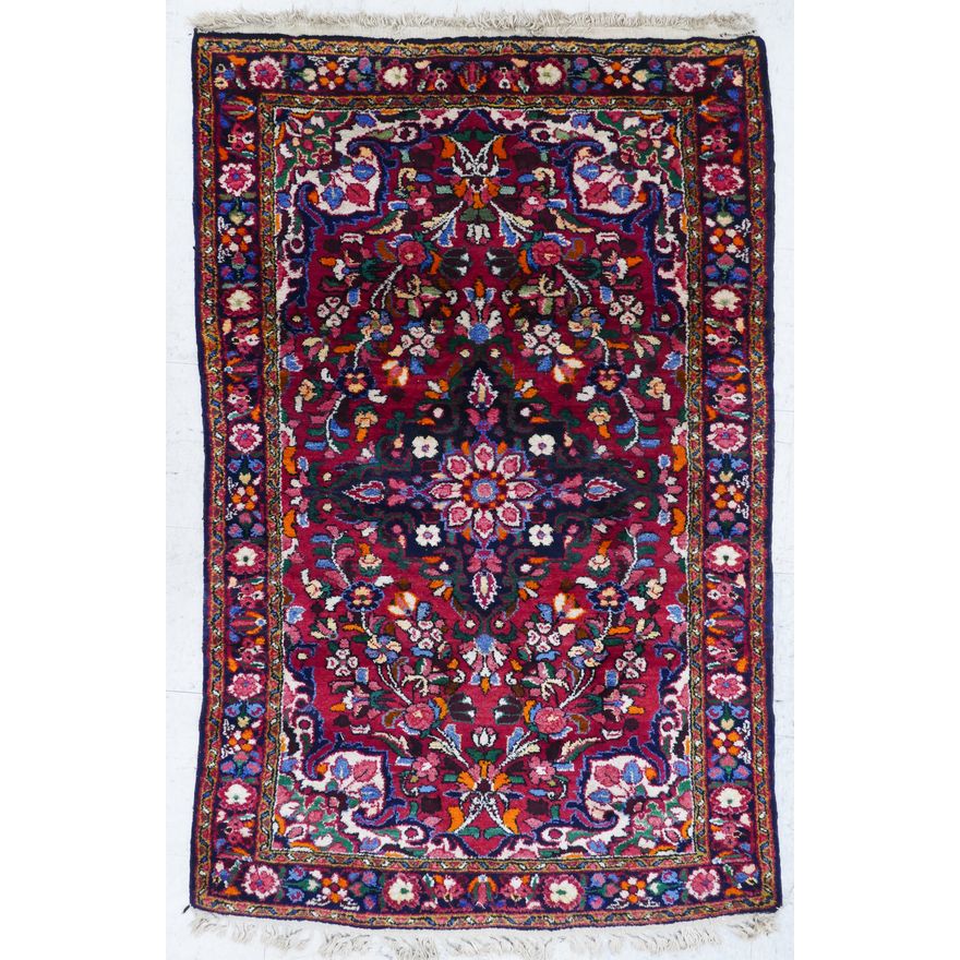 Semi-Antique Persian Floral Rug- 3'6'' x 5'8''