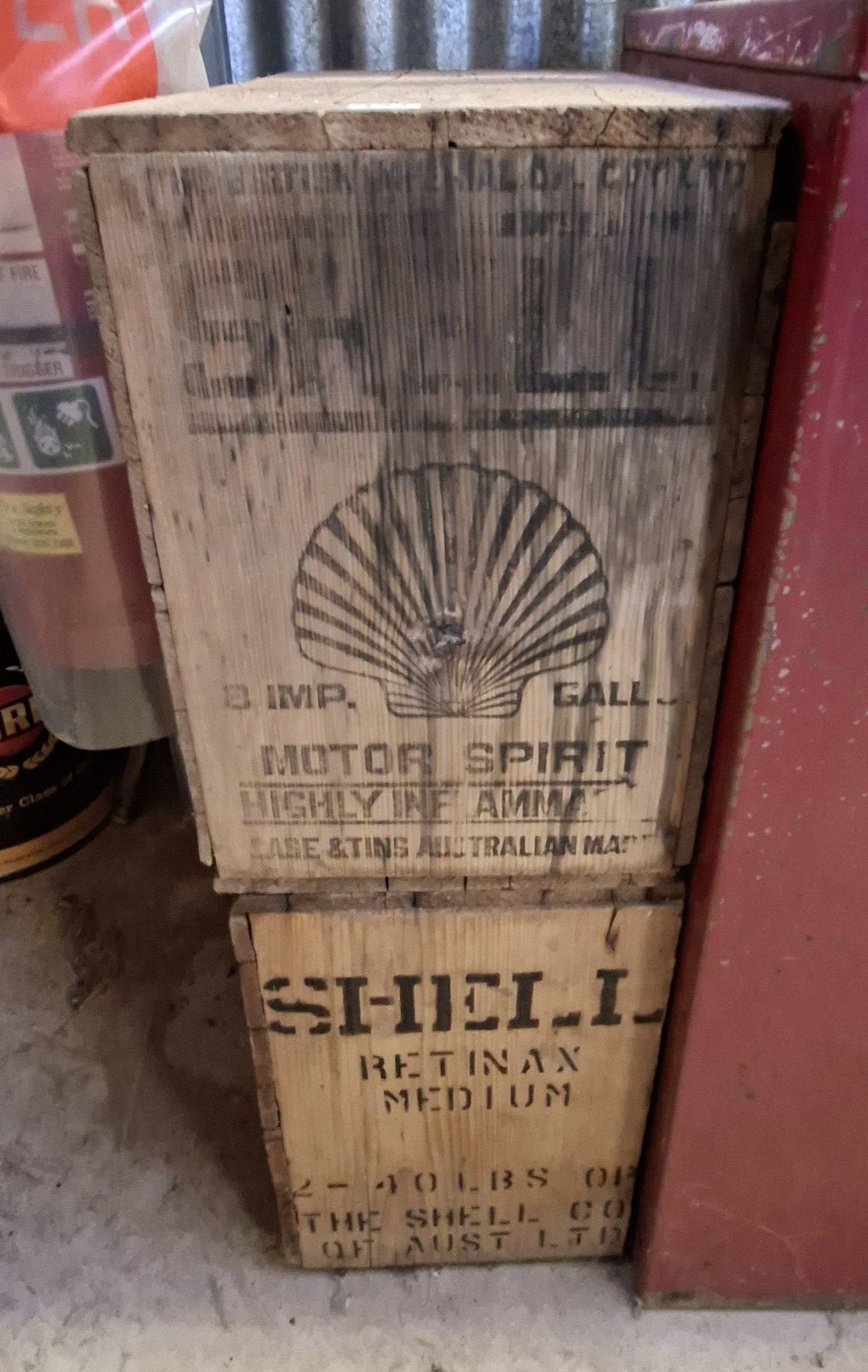 Vintage Shell Oil Crates