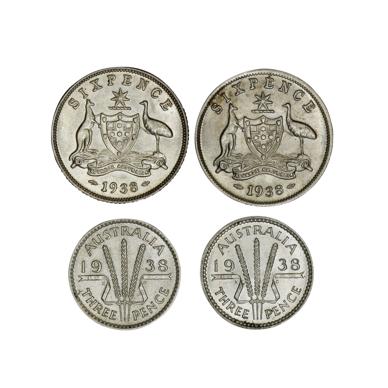 987. · Group, George VI, Sixpence, 1938, UNC - CHU