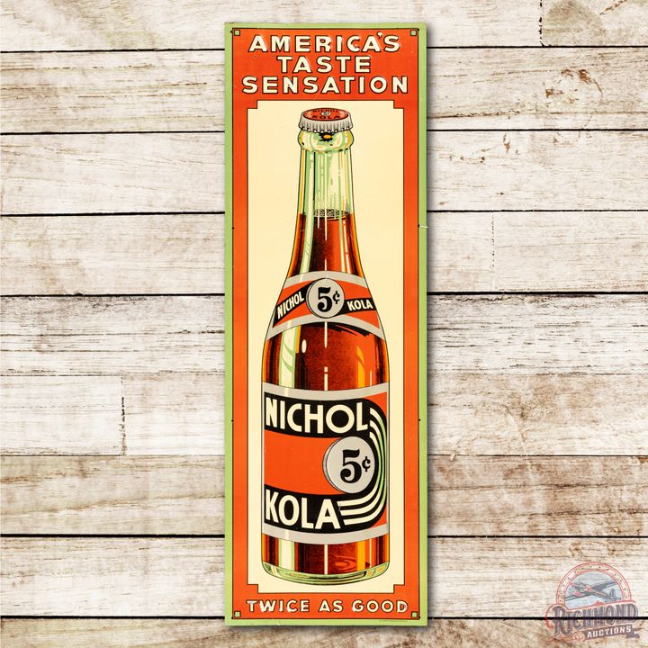 Nichol Kola 5c America's Taste Sensation Embossed Tin Sign