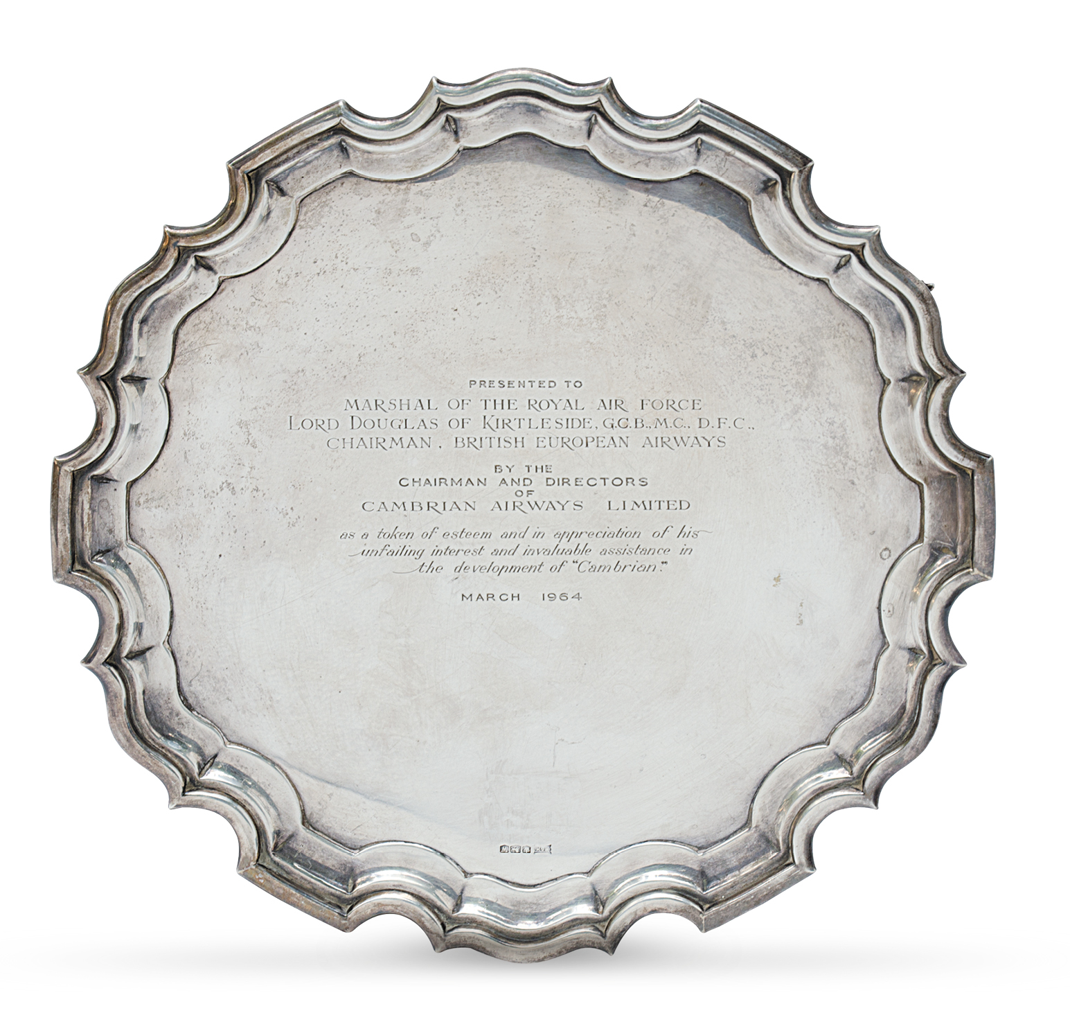 A silver salver