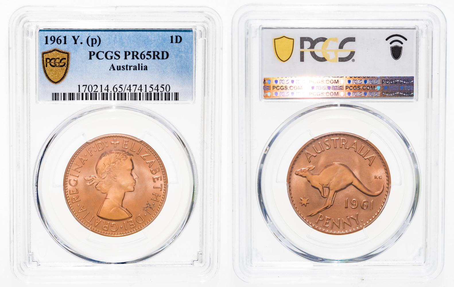 Elizabeth II, Penny, 1961 Y., PR 65RD