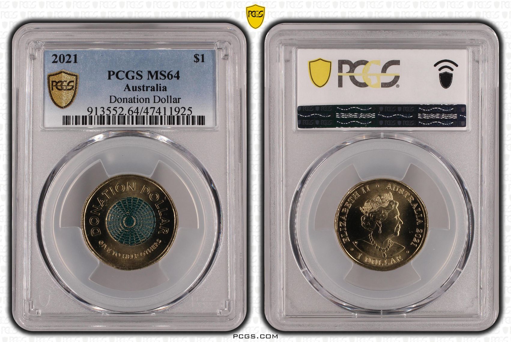 Donation Dollar Colorized, One Dollar, 2021, PCGS MS64