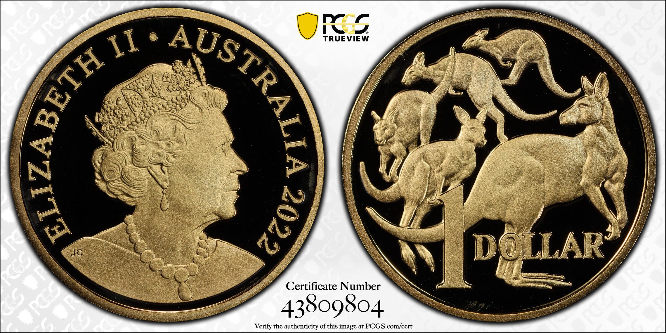 499 · 2022 Australia One Dollar, $1 PCGS - PR70DCAM POP 134/0 -804