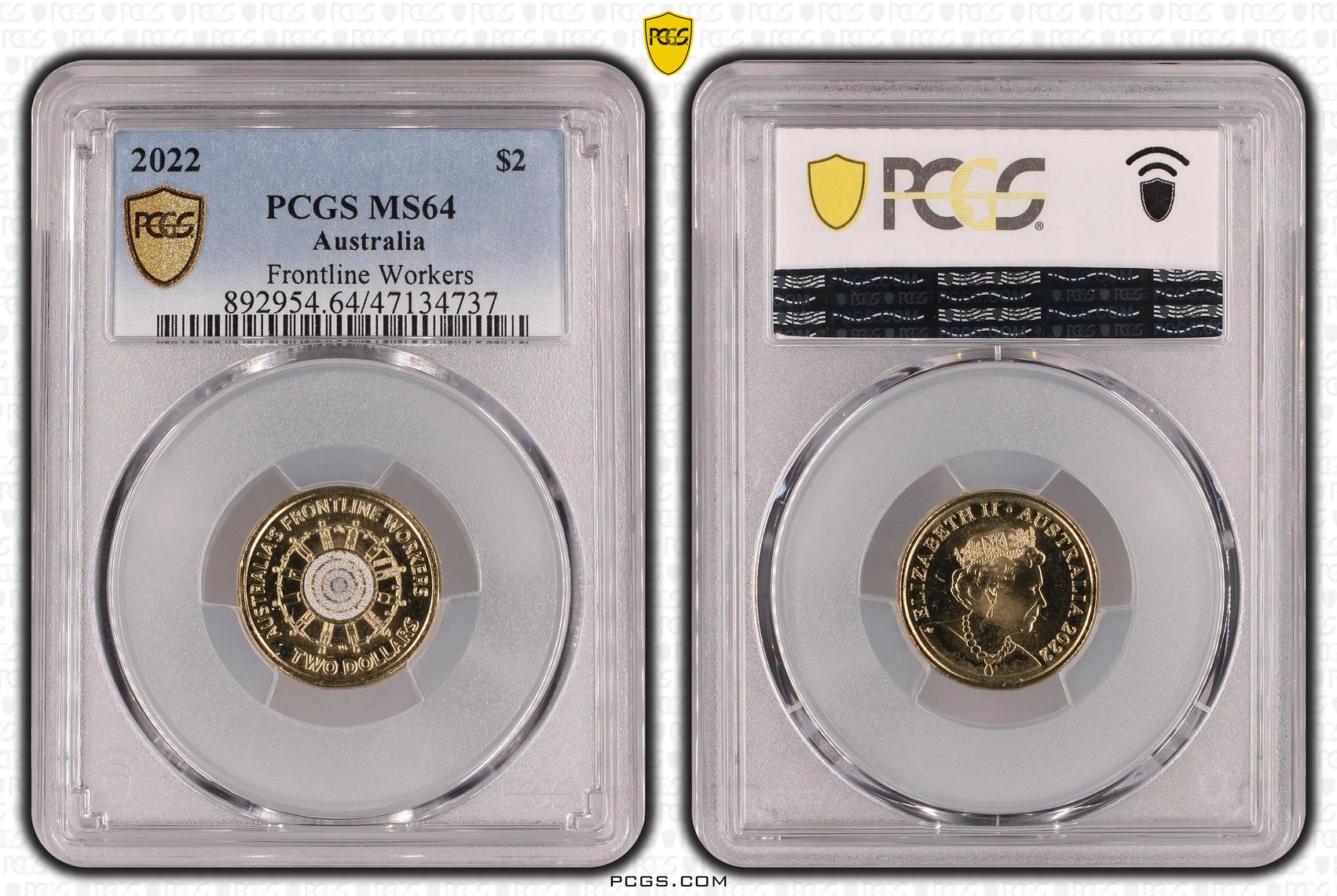 Elizabeth II, Frontline Workers, Two Dollar, 2022, PCGS MS64