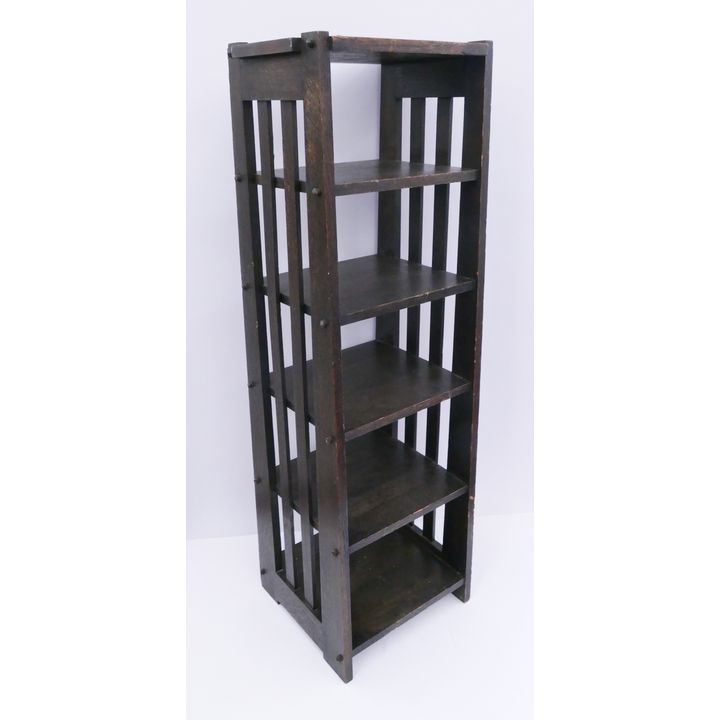 Antique Oak Arts & Crafts Standing Bookshelf- 45.5x15x11''
