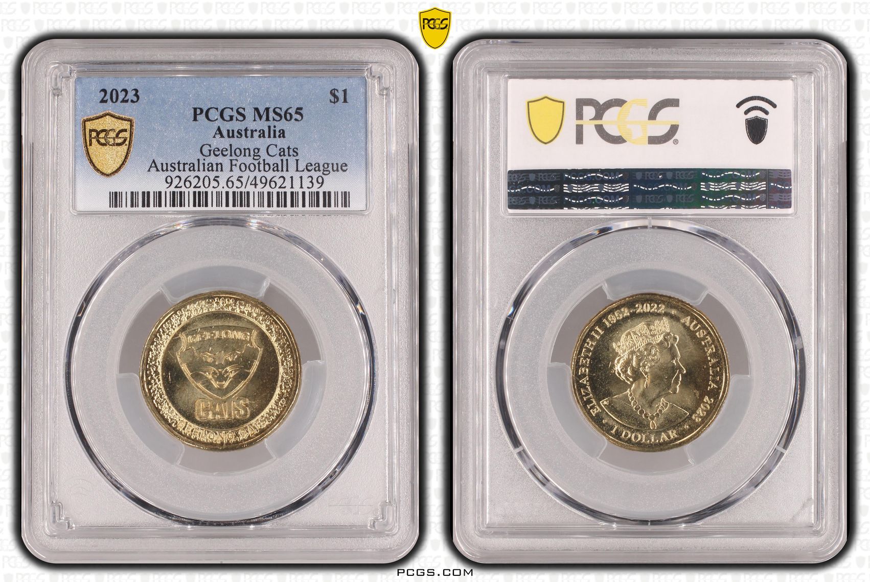 305 · AFL- Geelong Cats , One Dollar, 2023, PCGS MS65