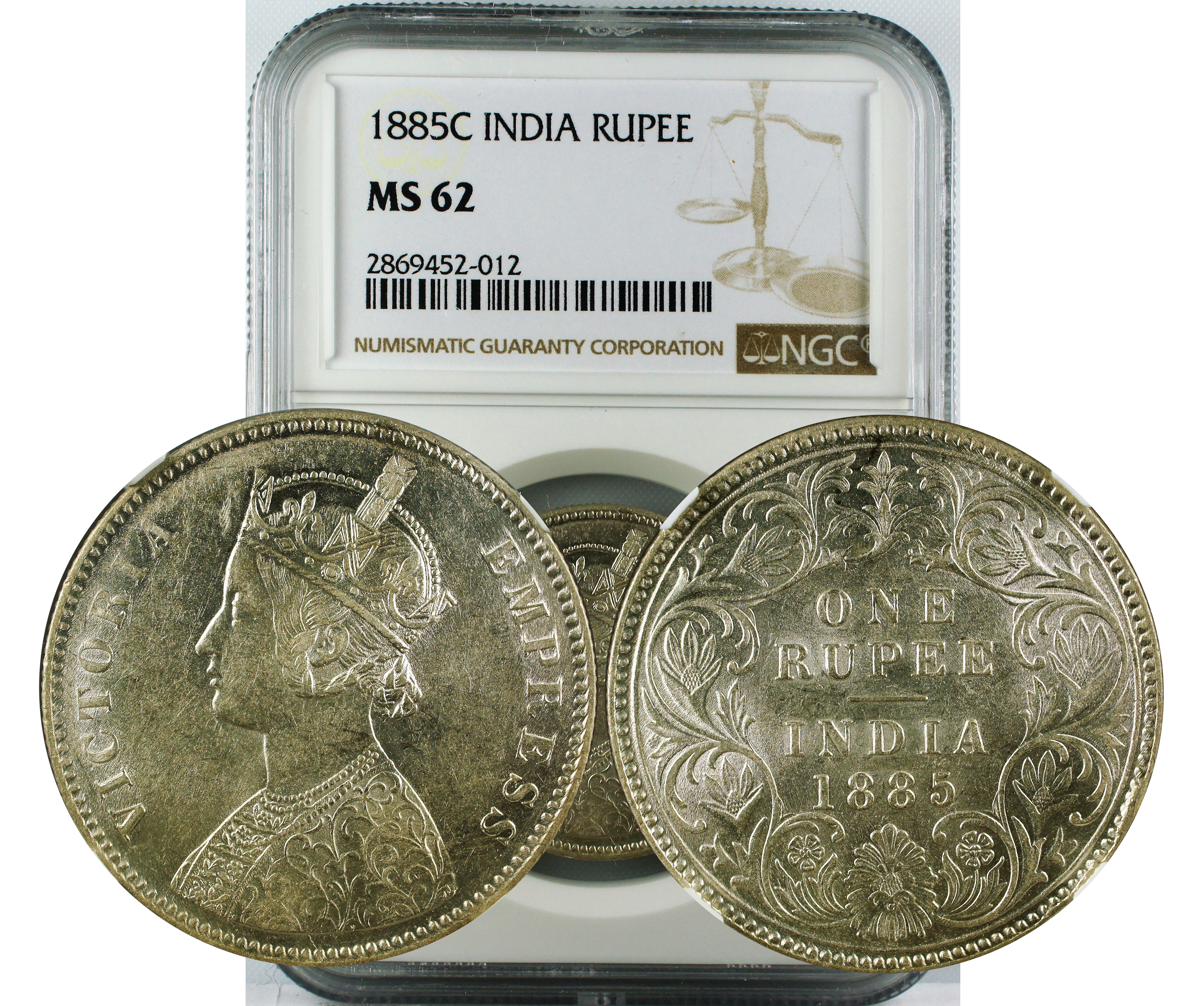 1885 C INDIA RUPEE MS62