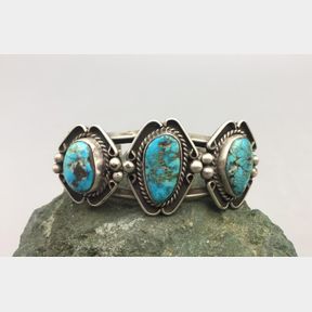 Vintage Three Stone Turquoise Bracelet