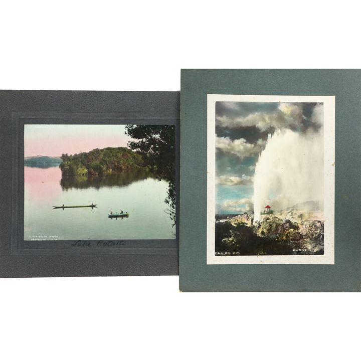 PARKERSON, C.P., Two original hand coloured photographs