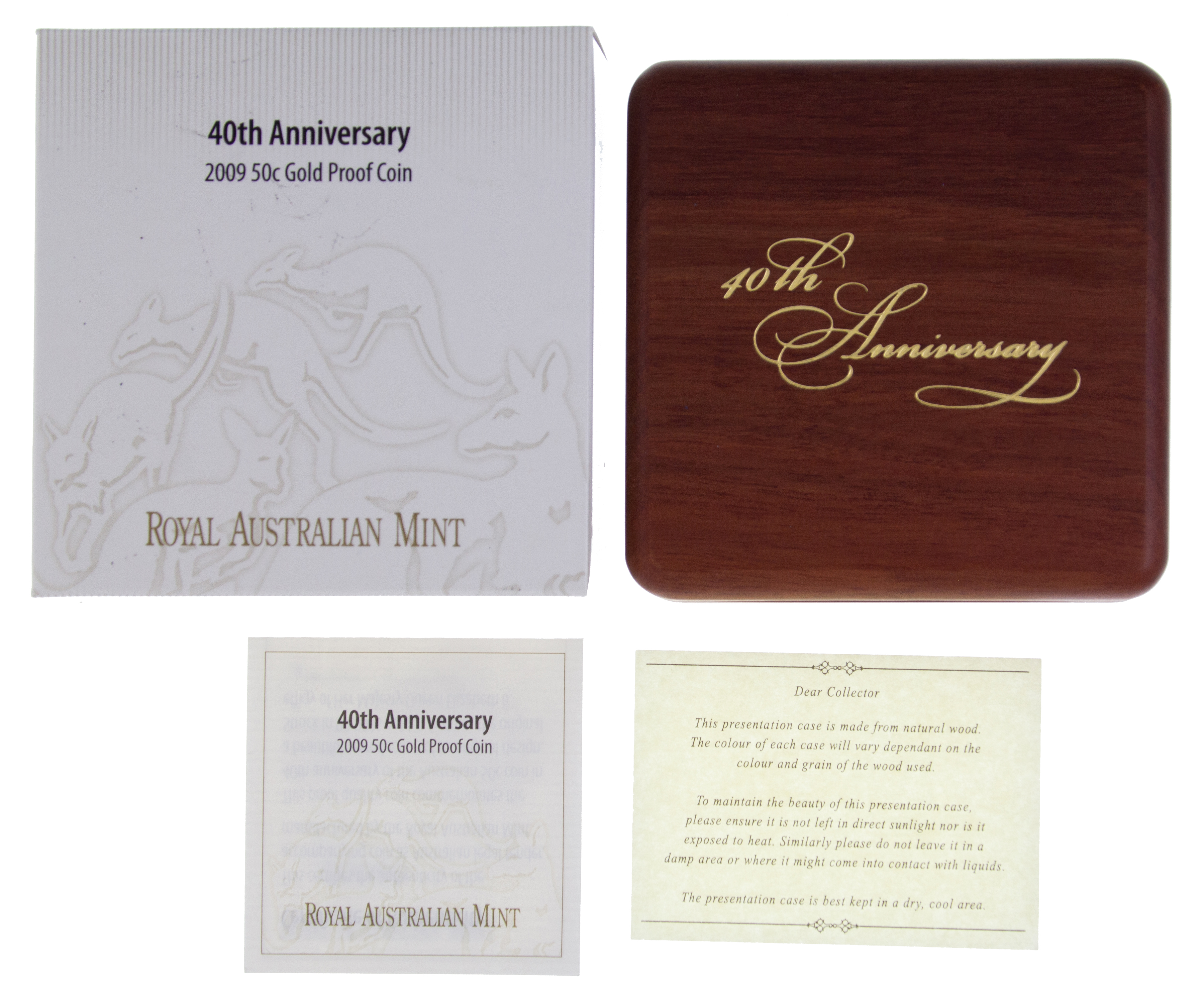 Elizabeth II, RAM - 40th Anniversary 50c Gold Proof, Fifty Cents, 2009, FDC
