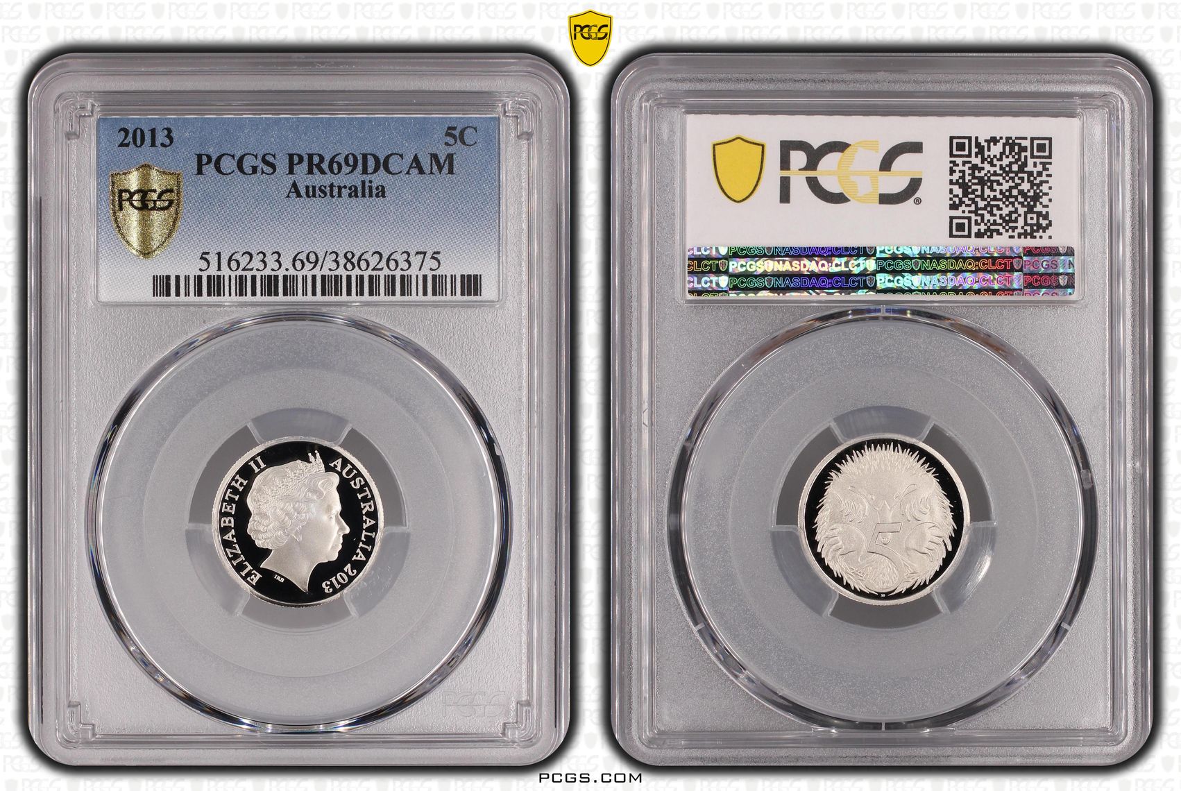Elizabeth II, Five Cent, 2013, PCGS PR69DCAM